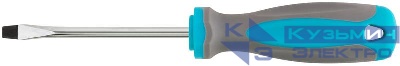 Отвертка CrV сталь прорезиненная ручка SL6х100мм MOS 53709М