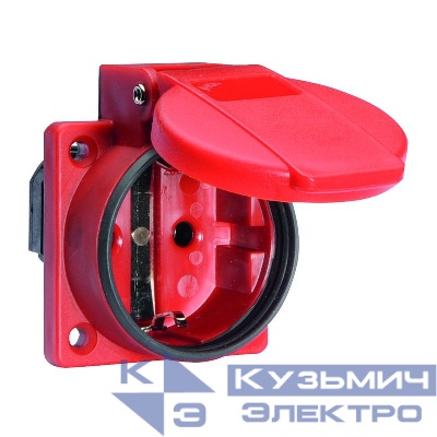 Розетка встраиваемая Schuko 16А 3п 250В IP54 с уплотнит. красн. Bals 71084