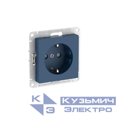 Розетка AtlasDesign 16А с заземл. защ. шторки быстрозажим. клем. механизм аквамарин SE ATN001145S