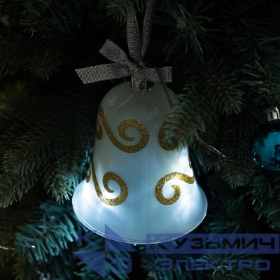 Игрушка на елку "Светящийся шар" LBLFS1-10B-2 10см на батарейках 2АА бел. (упак.24 шт) SHLights 4610003329525