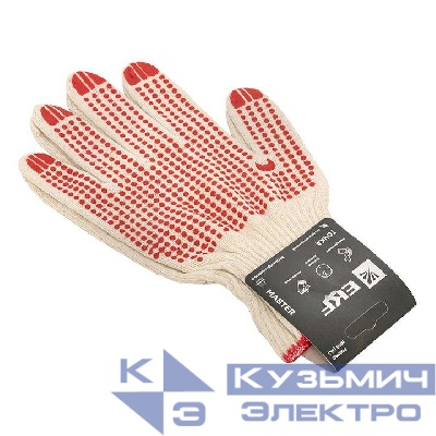 Перчатки рабочие ТОЧКА с ПВХ-покрытием (10 класс 10 разм) Master EKF pe10ct-10-mas