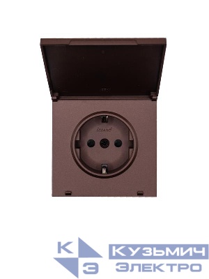 Розетка 1-м СП ZIMA 16А IP44 с заземл. с крышкой ПБТ безвинтовой зажим/клемма механизм шоколад LEZARD 704-7388-123BIPCHQC
