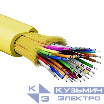 Кабель волоконно-оптический распределительный арамидные упрочняющие нити для внутренней прокладки нг(А)-HF 32 ОВ категорияOS2(G.652.D) плотный буфер 0.4кН барабан 500м DKC RNDT9C32YL01-E