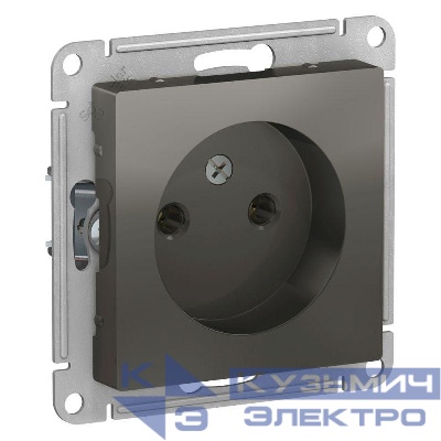 Розетка 1-м СП AtlasDesign 16А IP20 без заземл. без защ. шторок механизм сталь SE ATN000941
