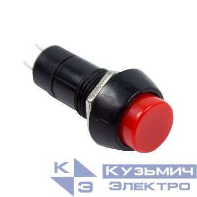 Выключатель-кнопка 250В 1А (2с) OFF-(ON) Б/Фикс красн. (PBS-11В) Rexant 36-3040