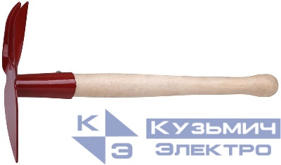 Мотыжка комбинированная 3 витых зуба профиль лепесток деревянная ручка 76813