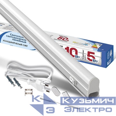 Светильник светодиодный ILED-СПБТ5-300-5-450-230-6.5-IP40 5Вт 6500К IP40 450лм 230В 300мм Т5 линейный IONICH 1566