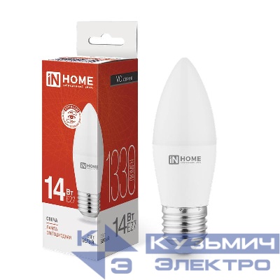 Лампа светодиодная LED-СВЕЧА-VC 14Вт E27 4000К 1330лм IN HOME 4690612047744