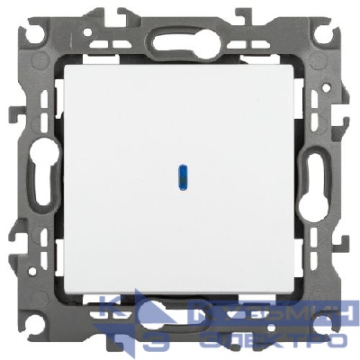 Выключатель 1-кл. Эра12 12-1102-01М 10А IP20 250В 10AX с подсветкой механизм бел. матов. Эра Б0065679