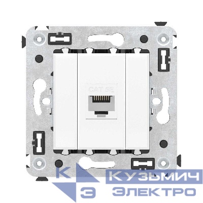 Розетка компьютерная 1-м СП Avanti "Белое облако" RJ45 кат.5E без шторок механизм DKC 4400663