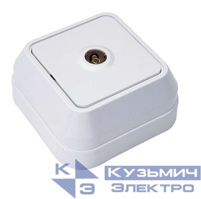 Розетка телевизионная TV 1-м ОП 16А IP20 бел. Makel 45107