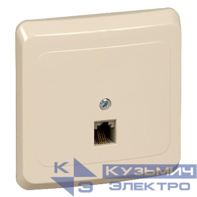 Розетка телефонная 1-м СП Этюд крем. SE TELC-001K