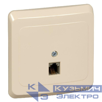 Розетка телефонная 1-м СП Этюд крем. SE TELC-001K