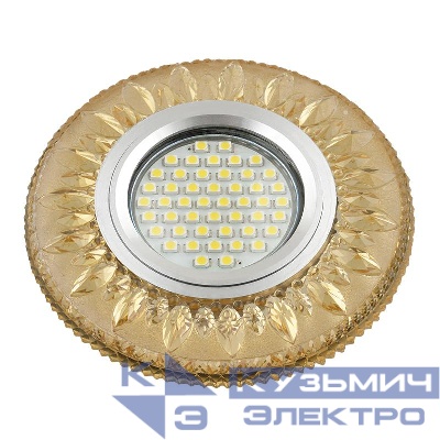 Светильник DLS-L141 GU5.3 GLASSY/GOLD GU5.3 встраив. доп. светодиод. подсветка 3Вт без лампы стекло Fametto UL-00003878