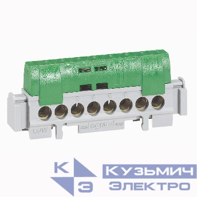 Колодка клеммная 2х6-25+33х1.5-16кв.мм зел. Leg 004838