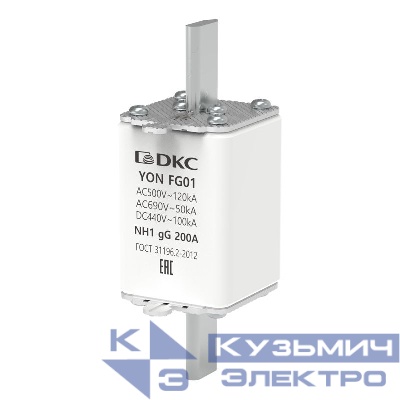 Предохранитель YON ножевого типа FG1 с одинарной индикацией 200А DKC 1FG01-0200