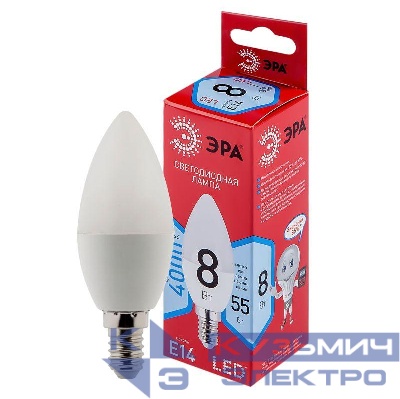 Лампа светодиодная RED LINE LED B35-8W-840-E14 R 8Вт B35 свеча 4000К нейтр. бел. E14 Эра Б0050200