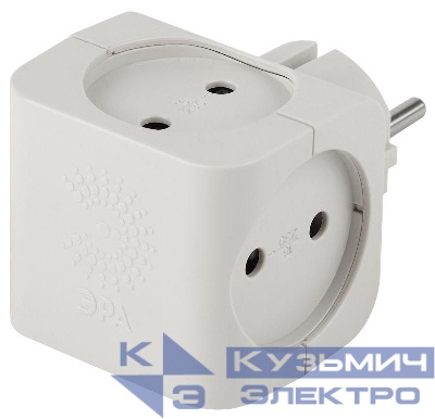 Разветвитель 4-м без заземл. 16А IP20 SP-4-W бел. Эра Б0005103