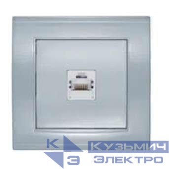 Розетка компьютерная 1-м СП Бриллиант серебр. UNIVersal 7949858