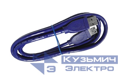 Кабель шт.USB A- гн.USB A 3.0 (3м), синий, блистер, Netko