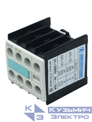 Блок-контакт 3RH1911-1FA11 1НО+1НЗ для контакторов типоразмера S00 фронтальный винт. клеммы IP20 Электротехник ET014832