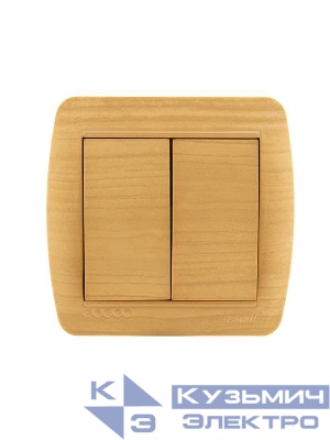 Выключатель 2-кл. ОП Demet 10А IP20 ясень LEZARD 711-4700-101