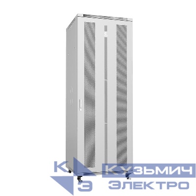 Шкаф монтажный телекоммуникационный напольн. ND-05C-47U80/100 19дюйм 47U 800х1000х2277мм для распределит. и серверн. оборудования; передн. и задн. перфорир. двери ручка с замком RAL 7035 сер. Cabeus 7208c