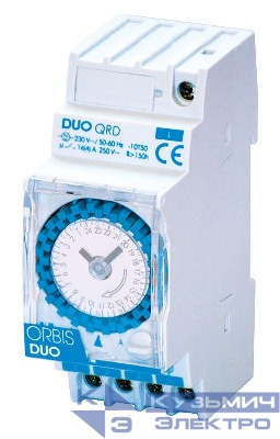Реле времени модульное суточное DUO QRD шаг 30мин с рез. ORBIS OB292032