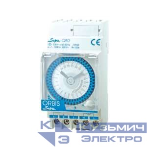 Реле времени модульное недельное SUPRA QRS шаг 7дней с рез. ORBIS OB290332