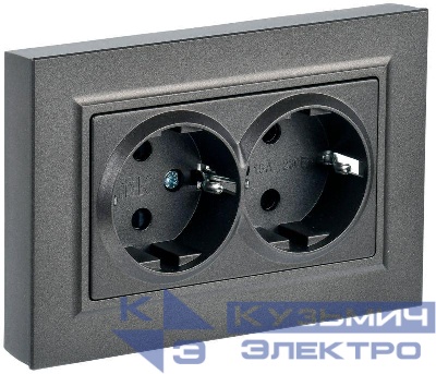 Розетка 2-м СП BRITE РС12-3-БрТБ 16А в сборе с заземл. без защ. шторок бронза IEK BR-R21-16-K45-F