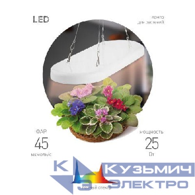 Светильник светодиодный FITO-25W-QLED-FLY 25Вт подвесной для растений полноспектральный Эра Б0053062