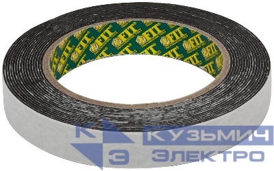 Лента клеящая 2-х сторонняя монтажная на вспененной основе 19ммх5м черн. FIT 11791