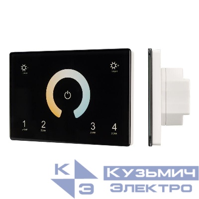 Панель Sens SMART-P81-MIX Black (230В 4 зоны 2.4G) (IP20 пластик) Arlight 028401
