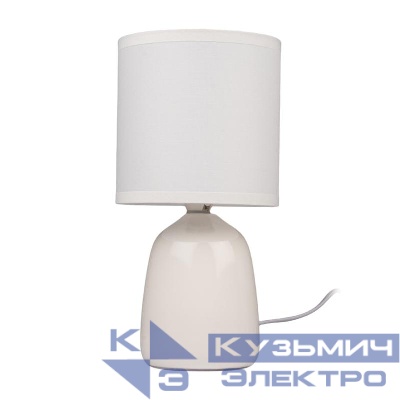 Светильник настольный JH2-02-wh E14 IP20 130х130х255мм керамика; ткань; PVC-пластик бел. JazzWay 5062313