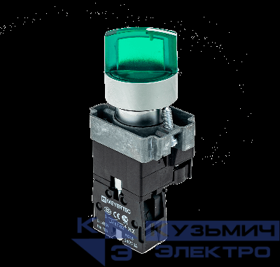 Переключатель с LED подсветкой 220В AC/DC зел. 2 полож. 1NO фикс. мет. MTB2-BK2363 ОВЕН 58214