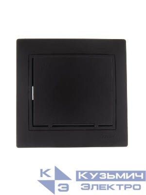 Розетка 1-м СП Mira с заземл. с защ. крышкой керамика черн. бархат LEZARD 701-4242-123