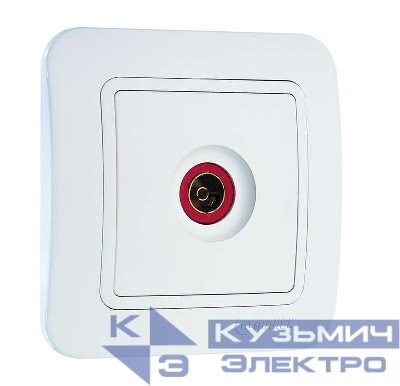 Розетка телевизионная TV 1-м СП Lillium 16А IP20 бел./бел. Makel 70007