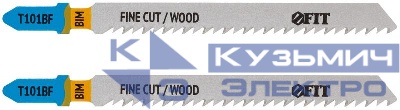 Полотно по дереву Bimetal шлифованные под свободным углом зубья 100/74/2.5мм (T101BF) (уп.2шт) FIT 40901