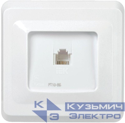 Розетка телефонная 1-м СП Вега РТ10-ВБ RJ11 бел. GENERICA ETV10-K01-DM