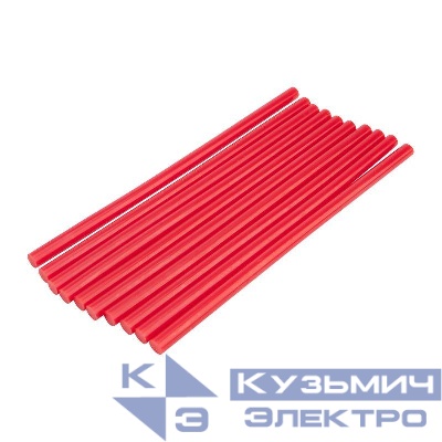 Стержень клеевой d11мм L270мм красн. (уп.10шт) Rexant 09-1274