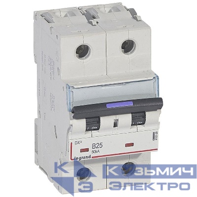 Выключатель автоматический модульный 2п B 25А 50кА DX3 Leg 410100