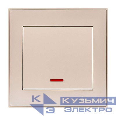 Выключатель 1-кл. СП Rain IP20 с подсветкой крем. LEZARD 703-0303-111