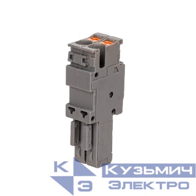 Штекер зажим push-in 2 точки подкл. 2.5кв.мм сер. DKC VPR-P-2.5-2
