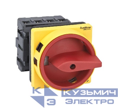 Выключатель-разъединитель 4п 25А IP20 с красн. рукоят. на дверцу 4 винтами с замком SE MSD25410R