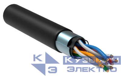 Кабель витая пара F/UTP кат.5E 4х2х24AWG solid LSZH нг(А)-HF черн. (305м) (м) ITK LC3-C5E04-329