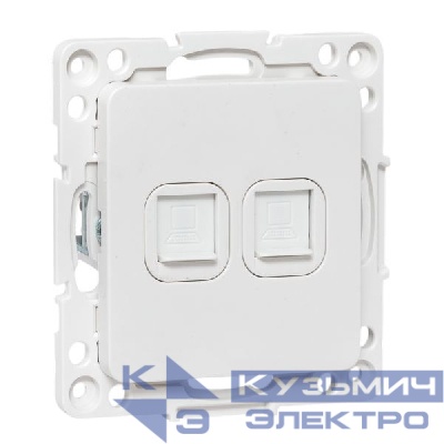 Розетка компьютерная 2-м Стокгольм RJ-45 механизм бел. EKF EYK02-035-10