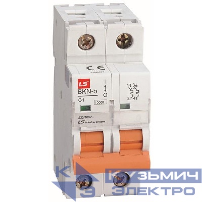 Выключатель автоматический модульный 2п D 1А 10кА BKN-b LS Electric 061206698B