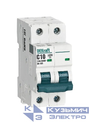 Выключатель автоматический модульный 2п C 10А 10кА ВА-105 DEKraft 13164DEK