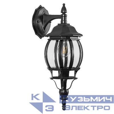 Светильник 8102/PL8102 100Вт E27 230В садово-парковый на стену вниз черн. FERON 11098