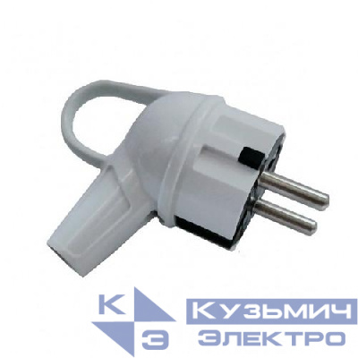 Вилка электрическая с заземл. 16А 220В бел. с кольцом Makel 10037